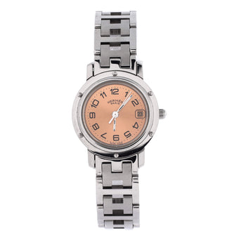 Hermes Clipper Quartz Watch Stainless Steel 24