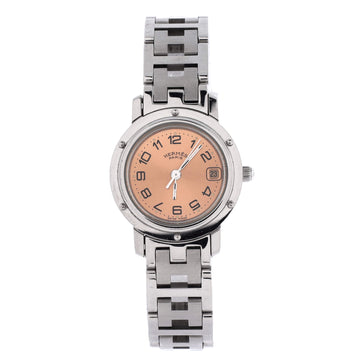 Hermes Clipper Quartz Watch Stainless Steel 24