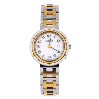 Hermes Clipper Quartz Watch Stainless Steel with Plated Metal 31