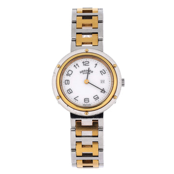 Hermes Clipper Quartz Watch Stainless Steel with Plated Metal 31