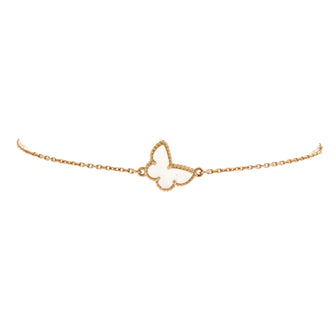 Van Cleef & Arpels Sweet Alhambra Butterfly Bracelet 18K Yellow Gold and Mother of Pearl