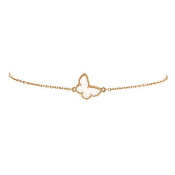 Van Cleef & Arpels Sweet Alhambra Butterfly Bracelet 18K Yellow Gold and Mother of Pearl