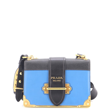 Prada Cahier Crossbody Bag Leather and Saffiano Leather Small