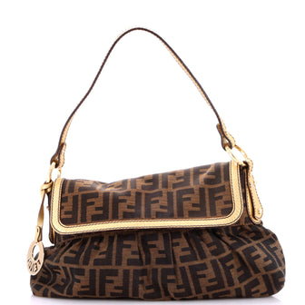Fendi Chef Flap Bag Zucca Canvas Small