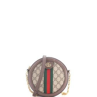 Gucci Ophidia Round Shoulder Bag GG Coated Canvas Mini