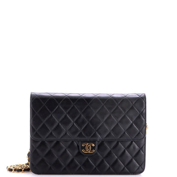 Chanel Vintage Clutch with Chain Quilted Leather Medium