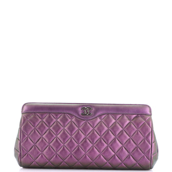 Chanel CC Frame Clutch Quilted Iridescent Calfskin