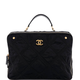 Chanel Lifestyle Travel Handbag Quilted Nylon with Grosgrain Medium