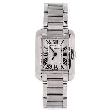 Cartier Tank Anglaise Quartz Watch Stainless Steel 23