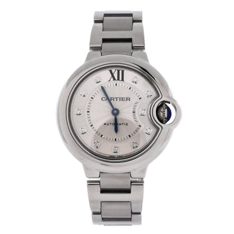 Cartier Ballon Bleu de Cartier Automatic Watch Stainless Steel with Diamond Markers 33