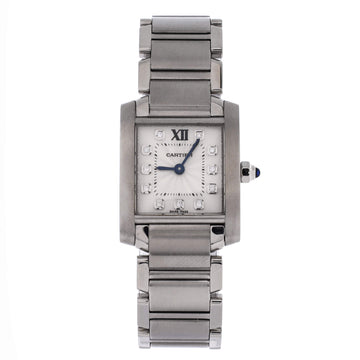 Cartier Tank Francaise Quartz Watch Stainless Steel with Diamond Markers 20