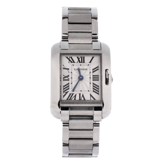 Cartier Tank Anglaise Quartz Watch Stainless Steel 23