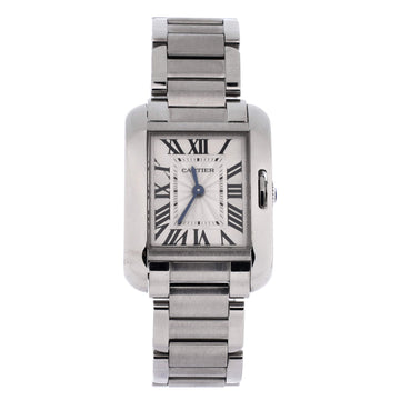 Cartier Tank Anglaise Quartz Watch Stainless Steel 23