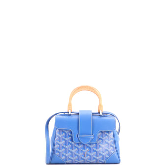 Goyard Saigon Top Handle Bag Coated Canvas with Leather Mini