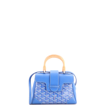 Goyard Saigon Top Handle Bag Coated Canvas with Leather Mini
