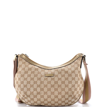 Gucci Saddle Zip Messenger Bag GG Canvas with Leather Medium