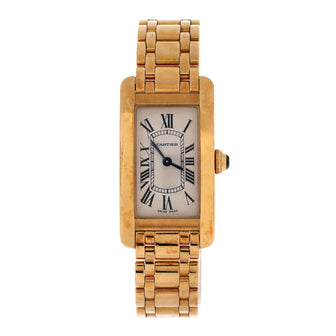 Cartier Tank Americaine Quartz Watch Yellow Gold 19