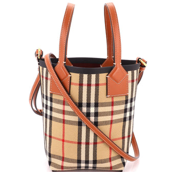 Burberry London Tote Vintage Check Canvas Mini