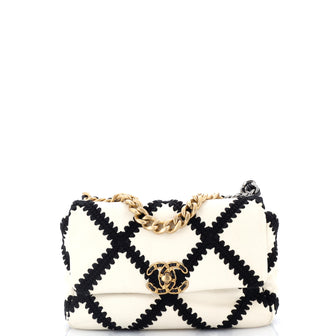 Chanel 19 Flap Bag Crochet Quilted Calfskin Medium