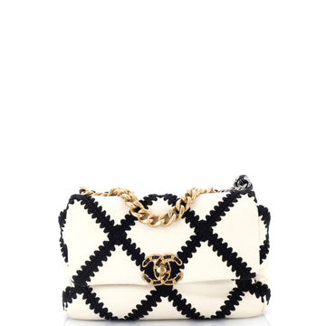 Chanel 19 Flap Bag Crochet Quilted Calfskin Medium