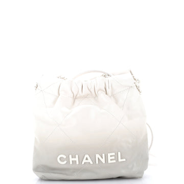 Chanel 22 Chain Hobo Quilted Degrade Patent Calfskin Mini