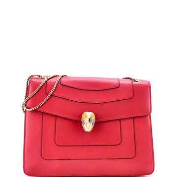 Bvlgari Serpenti Forever Square Shoulder Bag Leather Large