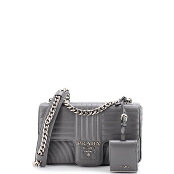 Prada Chain Flap Shoulder Bag Diagramme Quilted Leather Medium