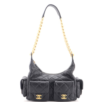 Chanel Trendy Pockets Hobo Quilted Lambskin Large
