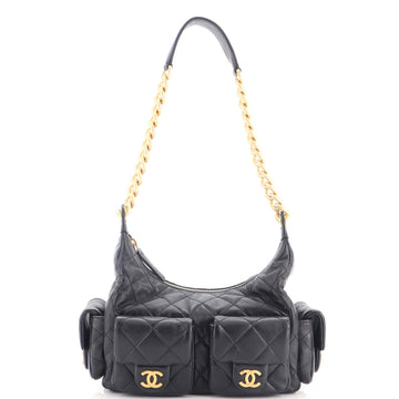 Chanel Trendy Pockets Hobo Quilted Lambskin Large