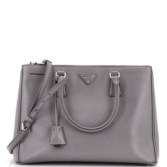 Prada Double Zip Lux Tote Saffiano Leather Medium