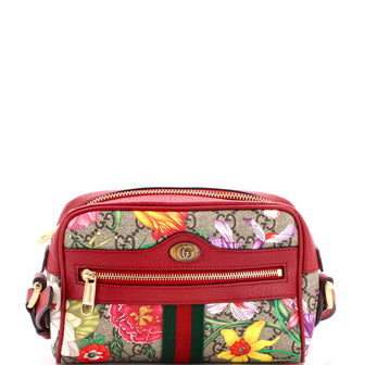 Gucci Ophidia Shoulder Bag Flora GG Coated Canvas Mini