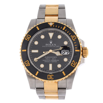 Rolex Oyster Perpetual Submariner Automatic Watch Stainless Steel and Cerachrom with Yellow Gold 41