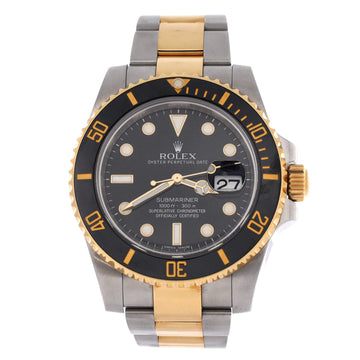 Rolex Oyster Perpetual Submariner Automatic Watch Stainless Steel and Cerachrom with Yellow Gold 41
