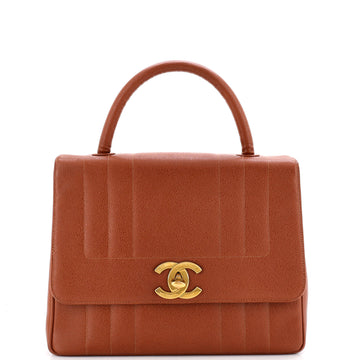 Chanel Vintage Top Handle Bag Vertical Quilt Caviar Jumbo