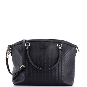 Gucci Britt Convertible Dome Satchel Microguccissima Leather Medium