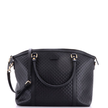 Gucci Britt Convertible Dome Satchel Microguccissima Leather Medium