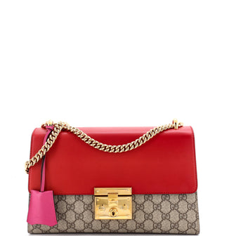 Gucci Padlock Shoulder Bag GG Coated Canvas and Leather Medium