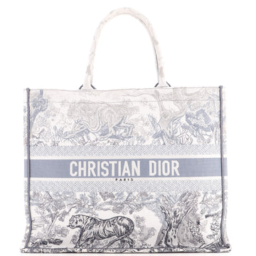 Christian Dior Book Tote Embroidered Canvas Large