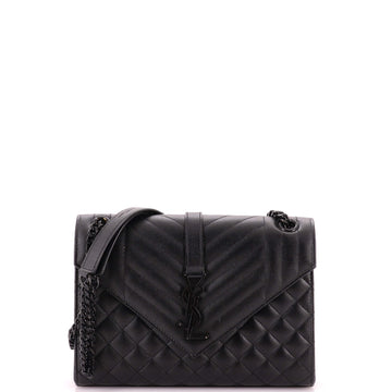 Saint Laurent Classic Monogram Envelope Satchel Mixed Matelasse Leather Medium