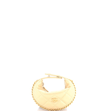Chanel Chain Around Hobo Pouch Quilted Lambskin Extra Mini