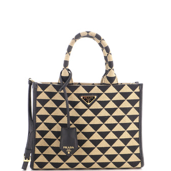 Prada Symbole Shopper Tote Jacquard Small