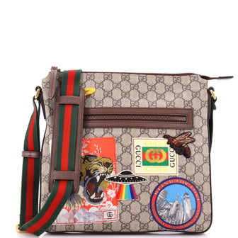 Gucci Courrier Zip Messenger GG Coated Canvas with Applique Medium