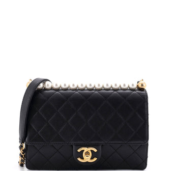 Chanel Chic Pearls Flap Bag Quilted Lambskin Small