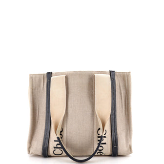 Chloe Woody Tote Canvas with Leather Medium
