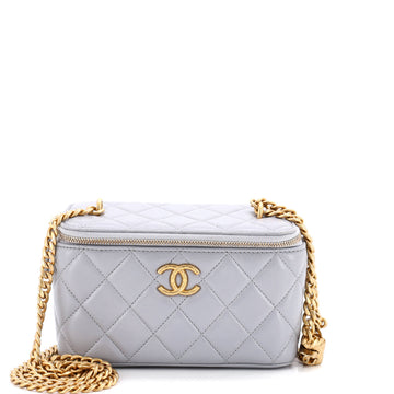 Chanel All Slide Long Vanity Case with Chain Quilted Lambskin Small