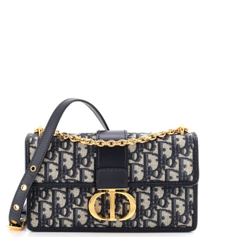 Christian Dior 30 Montaigne Chain Flap Bag Oblique Canvas East West