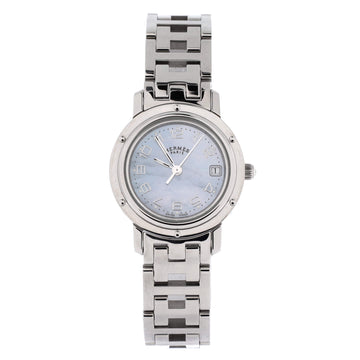 Hermes Clipper Quartz Watch Stainless Steel 24