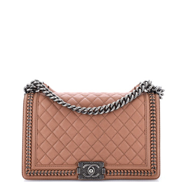 Chanel Chain Handle Boy Flap Bag Quilted Calfskin New Medium