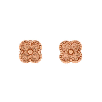 Van Cleef & Arpels Sweet Alhambra Stud Earrings 18K Rose Gold