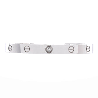 Cartier Love 1 Diamond Cuff Bracelet 18K White Gold with Diamond